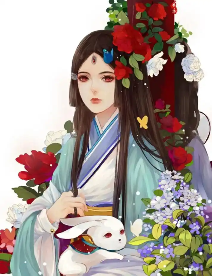 中国风美女手绘插画图片五款唯美古风人物