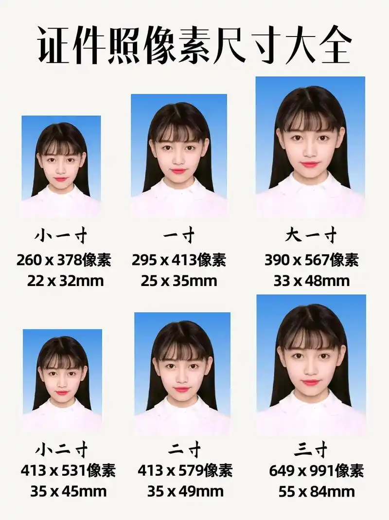 证件照片寸照对应的像素尺寸是多大?宝子们,证件照的常用尺寸 - 抖音