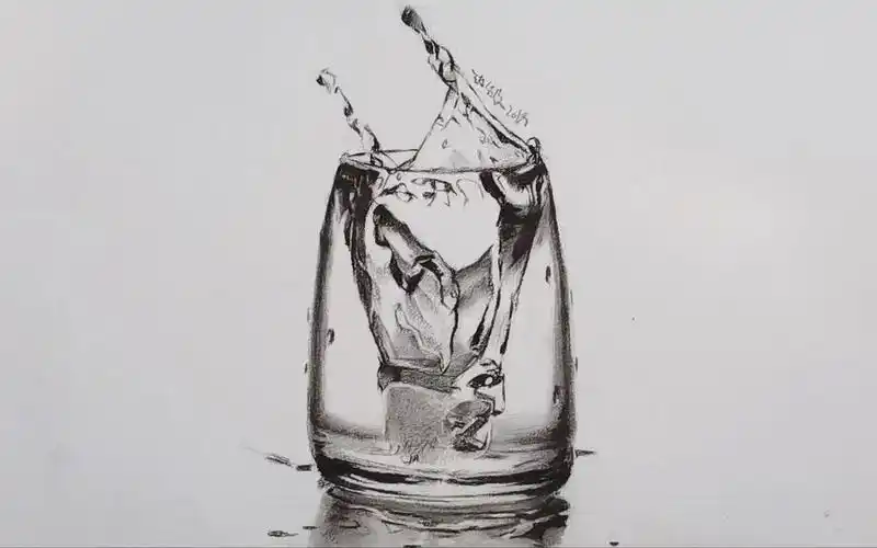 【游于艺】零基础素描入门 冰块落入水中