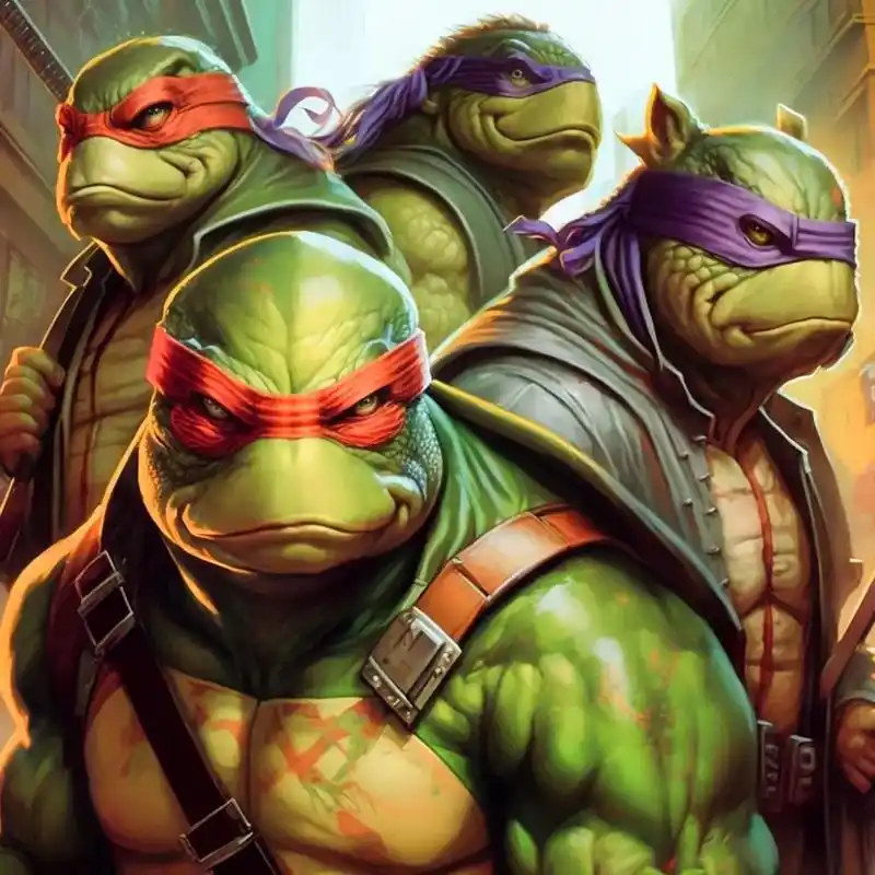 忍者神龟|动画.好怀念.童年最爱的动画之一!#ai绘画 #图 - 抖音