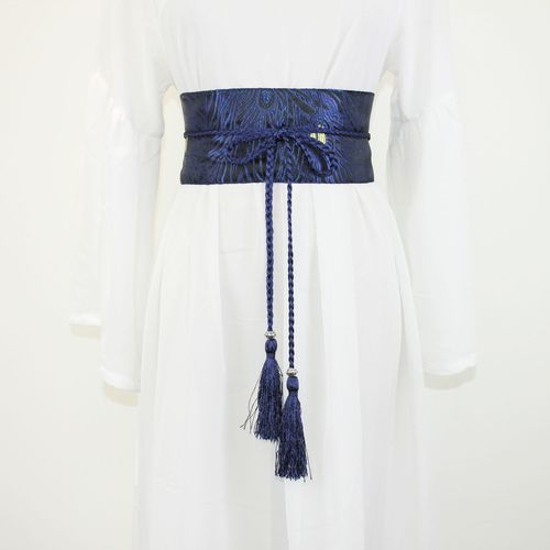 雀翎原创自制古风汉服腰封织锦缎绣花流苏腰带腰带