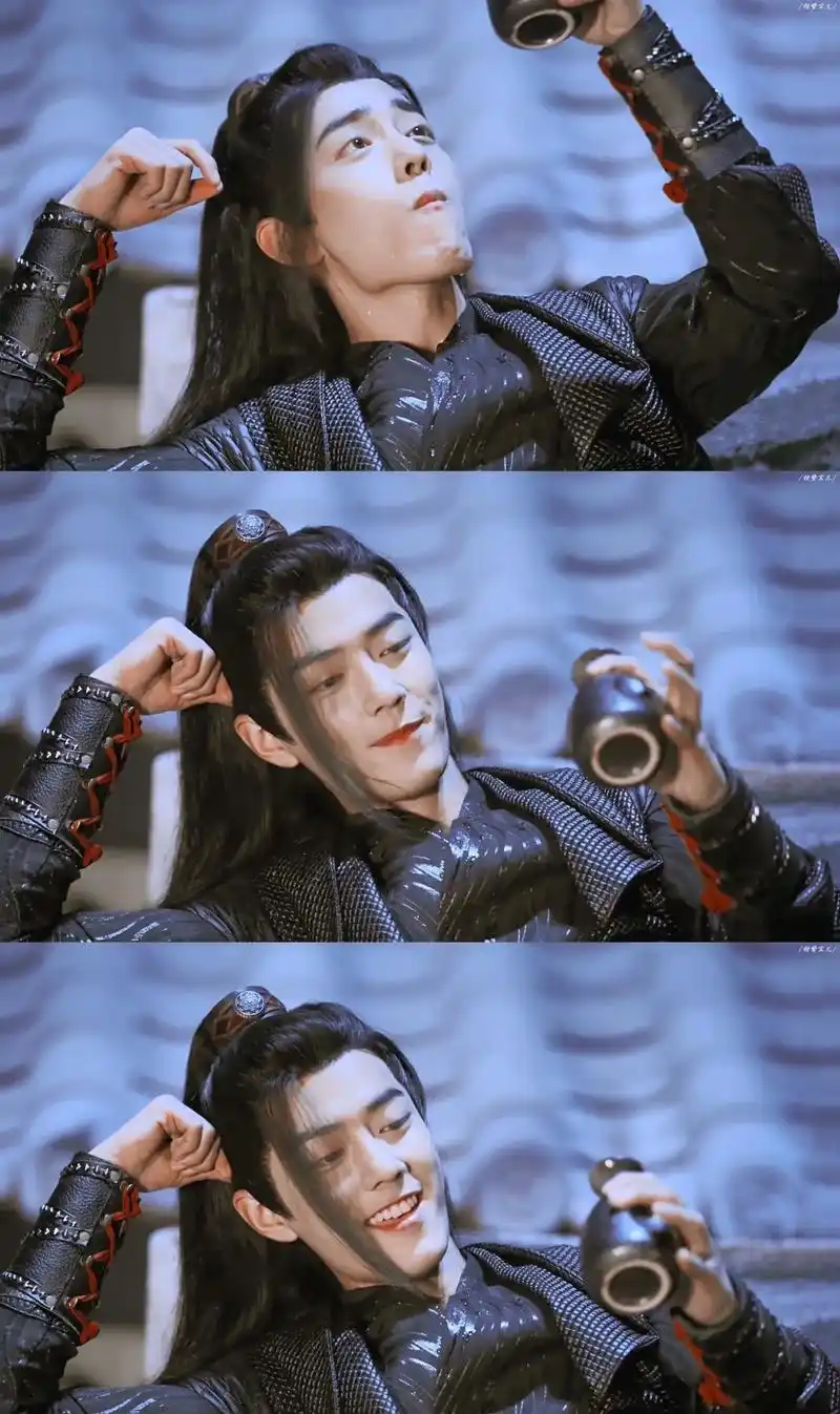 屋顶上喝酒的羡羡~无比恣意潇洒~ #肖战 #肖战魏无羡 @肖 - 抖音