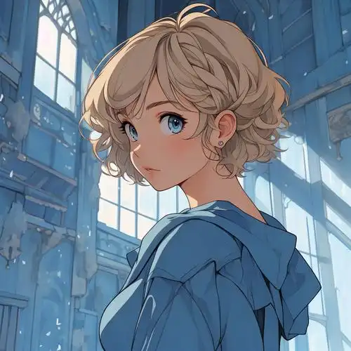 吉卜力色彩梦幻头像:蓝色女生与蝴蝶之舞 沉浸在这吉卜力色彩的梦幻