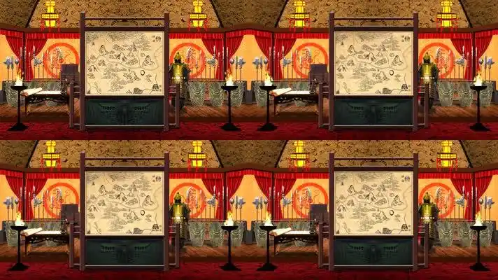 古代将军帅帐大营战图 帅帐古代战争地势图 帐篷内将军营帐 戏曲演出