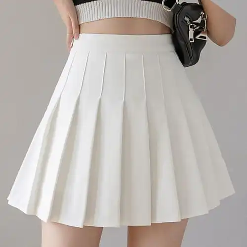 白色百褶裙短裙春秋2021新款半身夏季学生高腰半身裙