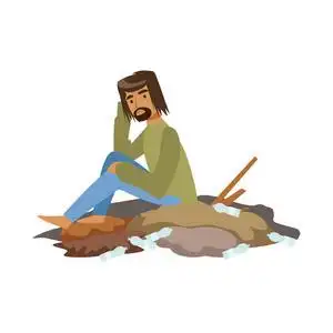 在大街上的垃圾无家可归的流浪汉在乞讨在大街上,失业的人需要帮助