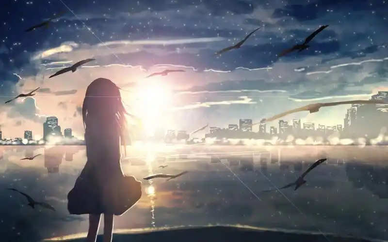 电脑壁纸 动漫卡通 动漫人物 动漫世界中的孤独背影