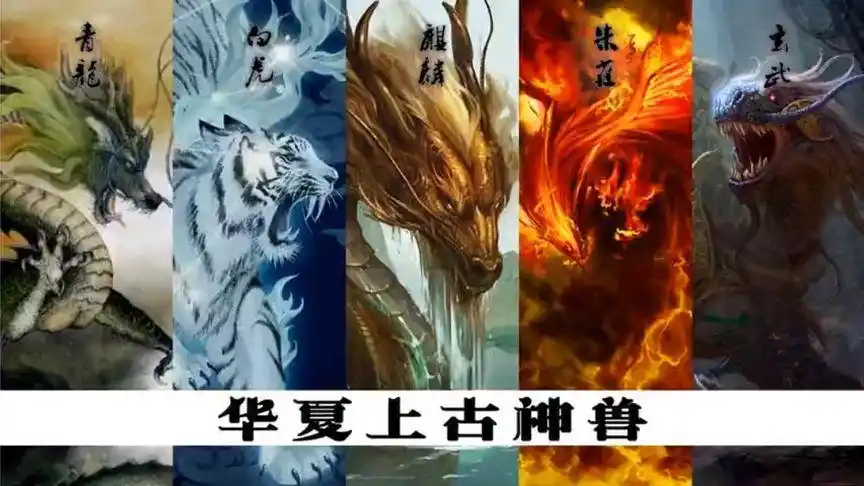 青龙白虎朱雀玄武麒麟,上古神兽五方合一,这就是华夏!