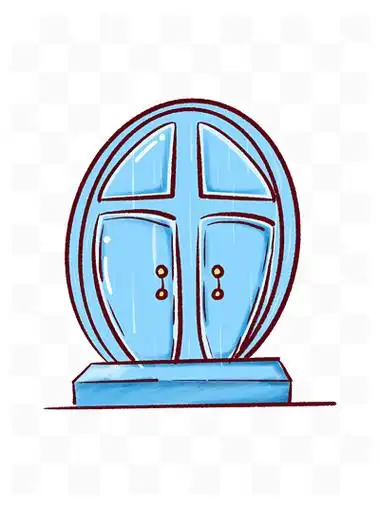 门卡通蓝色简约可爱