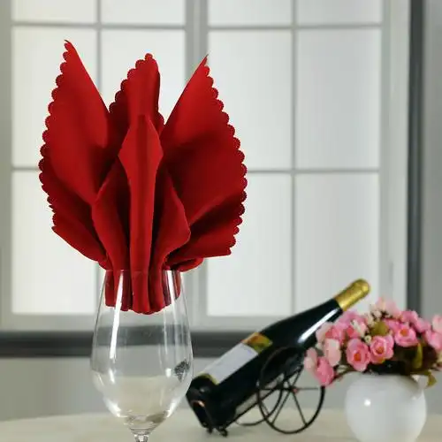 素色纯色西餐口布酒店西餐厅餐巾布擦杯布口布折花多色可选黄色4848cm