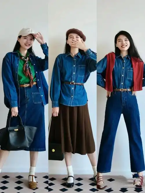 牛仔衬衫有多好穿?解锁n种搭配方式,日常实用不挑人!|内搭|v领|半身裙