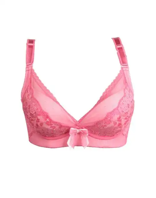 依曼丽yml内衣专场女款海棠粉通透蕾丝花边调整文胸yd2142yrd119_唯品