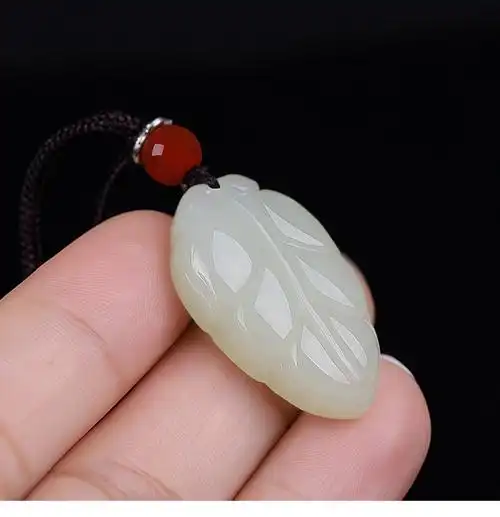 和田玉新疆白玉金枝玉叶吊坠男女款玉石树叶挂件玉佩颈饰品项链款式一