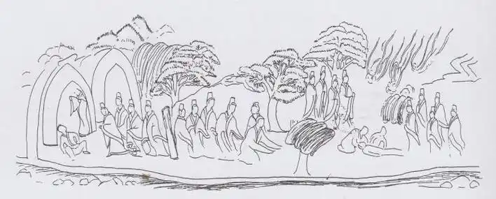 天水麦积山石窟简笔画