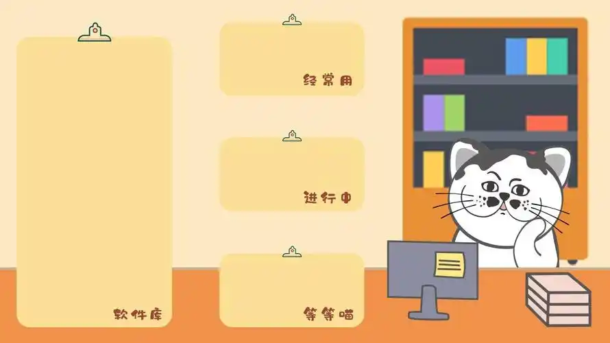 学霸猫moni电脑壁纸新的一天要努力工作哦