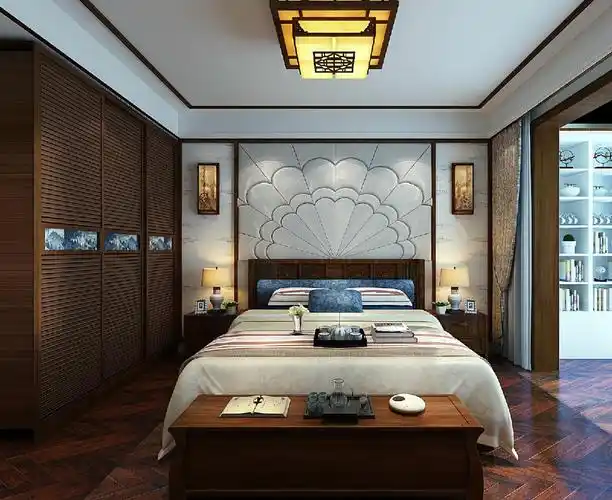 【红珊湾】-中式风格别墅-石家庄实创装饰卧室效果-新浪装修抢工长