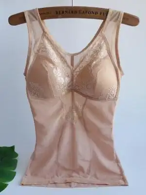 塑身衣女薄款上半身带胸罩一体式夏季紧身美体束腰大码背心束身衣