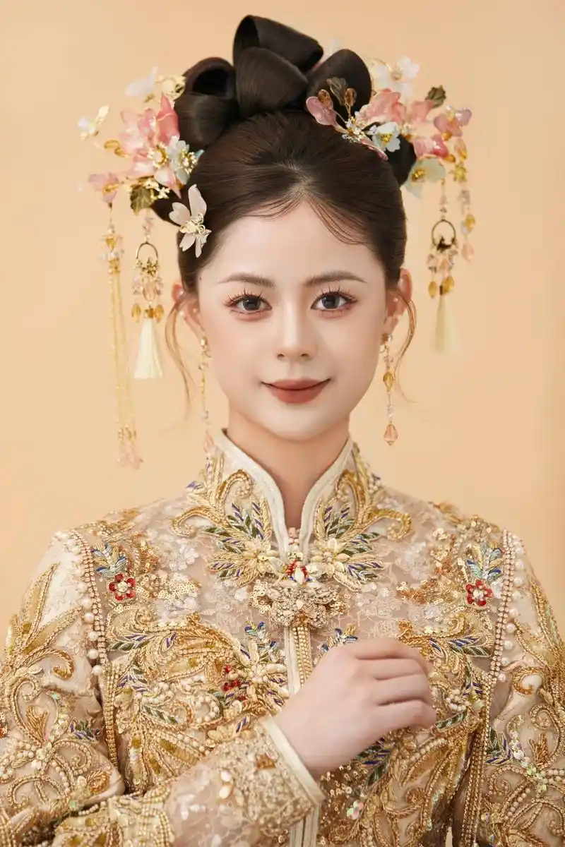 新娘最喜欢的华丽富贵中式婚礼造型 #新娘跟妆 #秀禾造型 # - 抖音