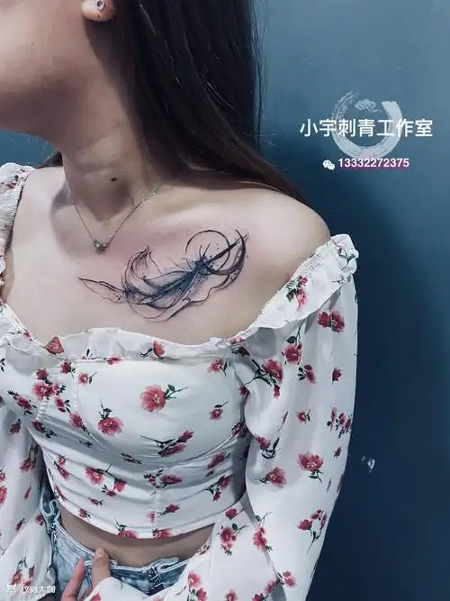 锁骨遮盖!_纹身图案手稿图片_庄河小宇的纹身作品集