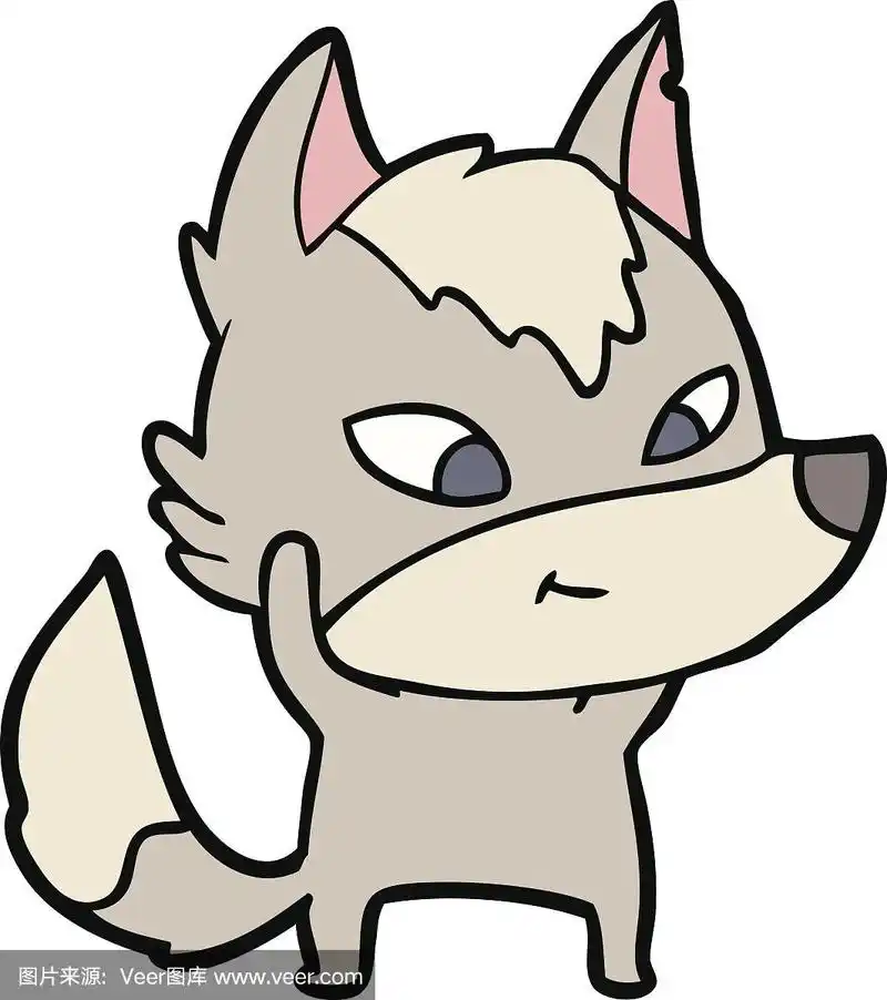 友好的卡通狼