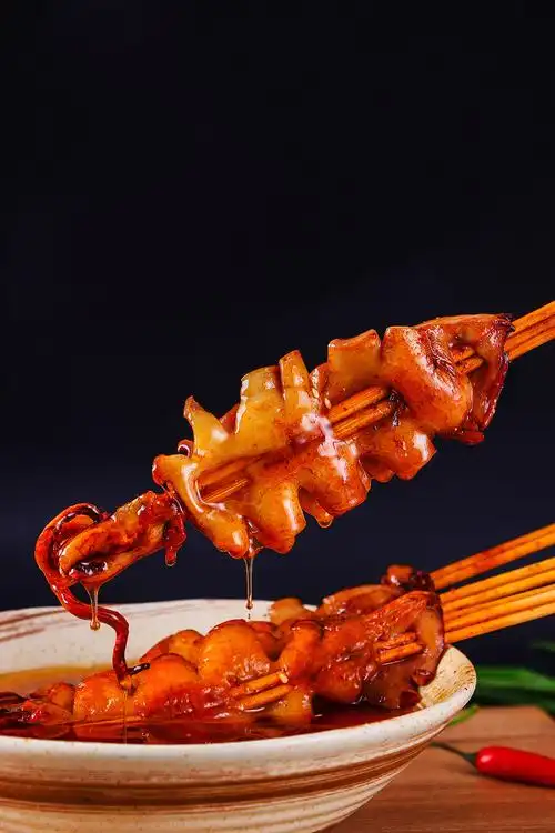 鱿鱼串拍摄 烤鱿鱼