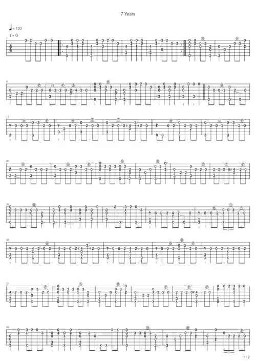 jasminethompson7years指弹吉他谱