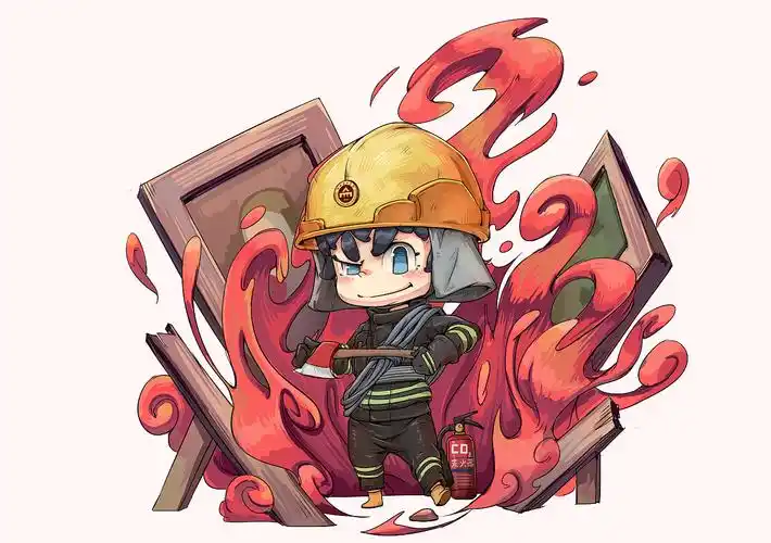 q版消防员创意形象设计