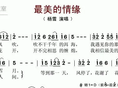 最美的情缘 歌谱 简谱