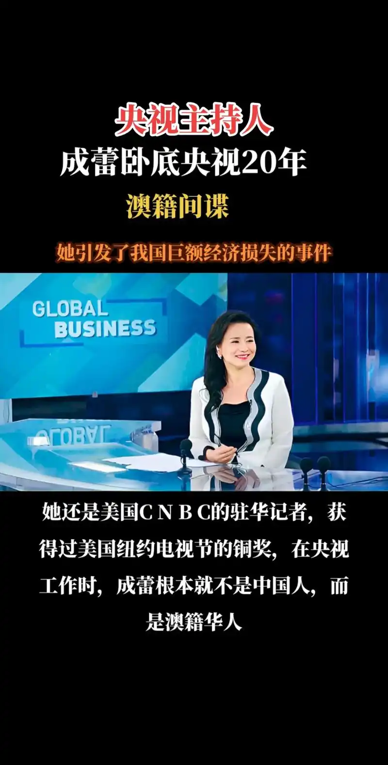 上热门 央视主持人,澳籍间谍华人,双面人成蕾,在央视潜伏长 - 抖音