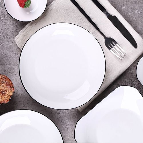 中餐盛菜盘子炒菜吃饺子的盘菜盘碟子7英寸家用6-10只装餐具 萌猫 8