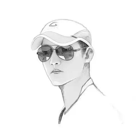 戴眼镜图片男生素描头像 男生头像图片大全 -【爱个性】