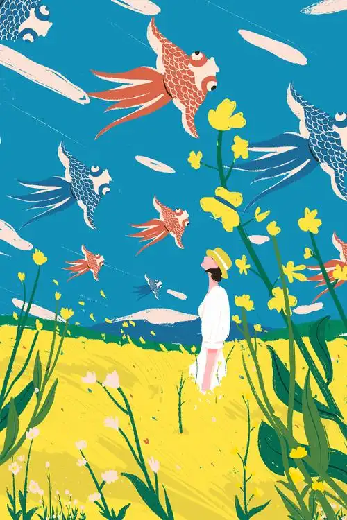 一组来自春天的插画