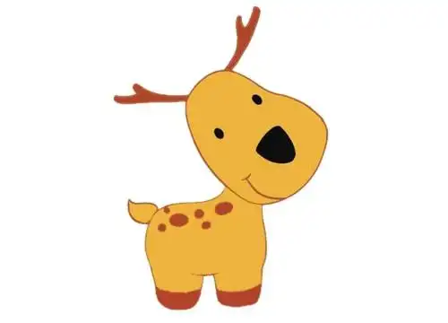 卡通小鹿简笔画的画法步骤教程