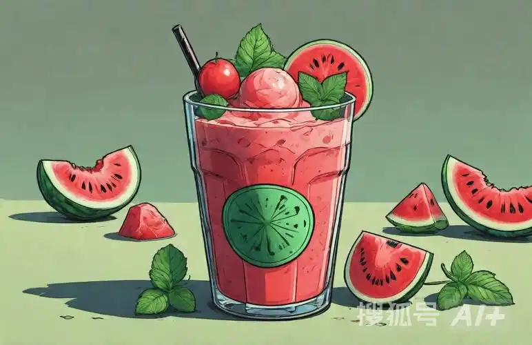 夏日清凉一夏:冰镇西瓜汁搭配薄荷冰粉