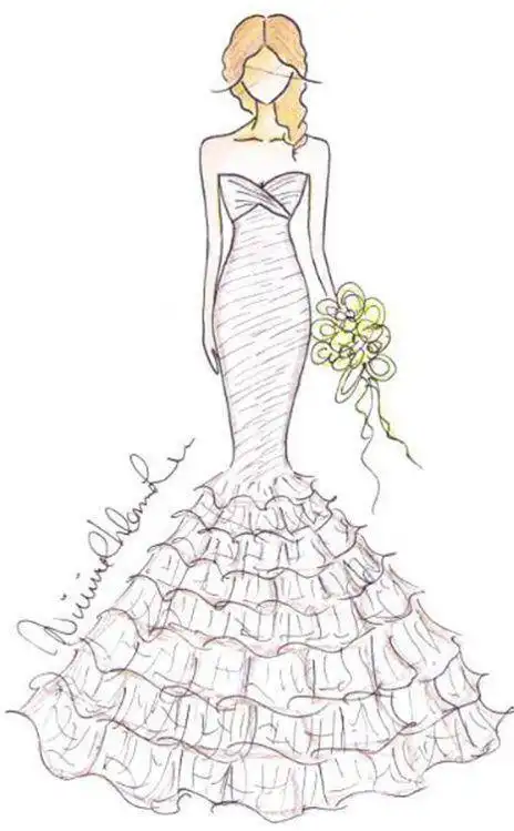 公主简笔画简单又漂亮 婚纱 鞋子