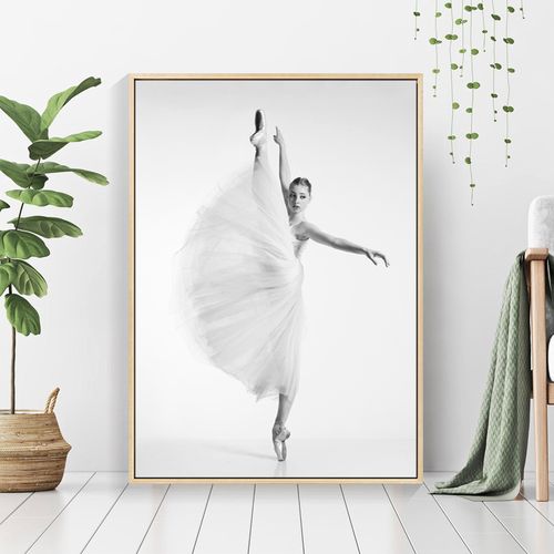 芭蕾舞装饰画客厅背景墙画时尚黑白人物挂画卧室轻奢玄关女孩壁画