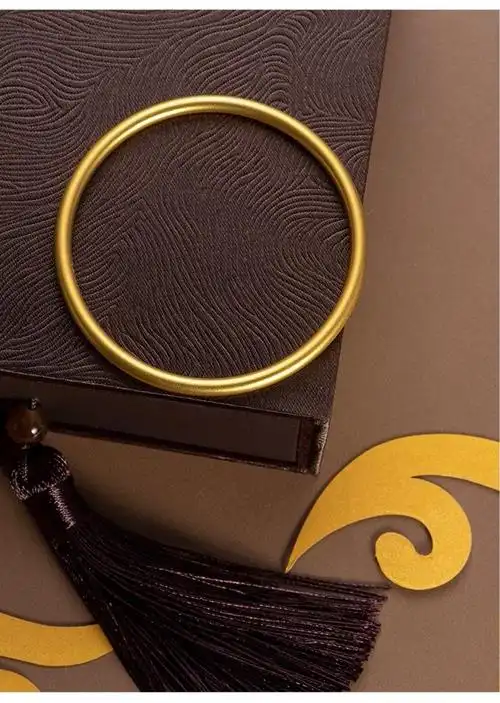 老凤凰金店款 古法金手镯足黄金传承金镯子实心素圈女婚嫁手环 (定制)