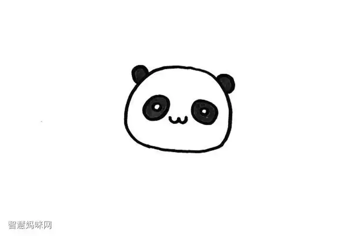 大熊猫的头怎么画