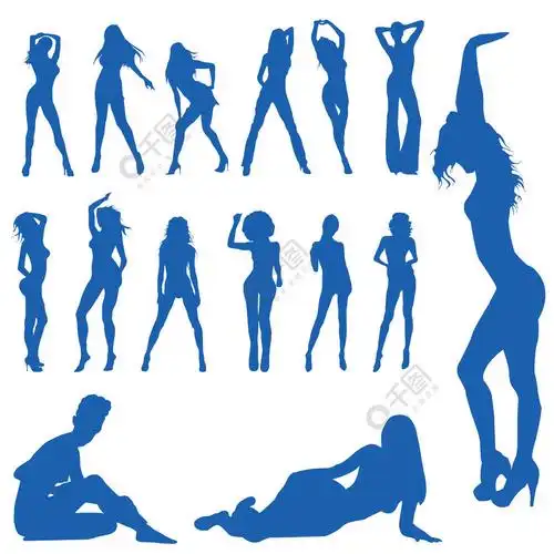 美丽火辣和性感的女孩矢量剪影矢量