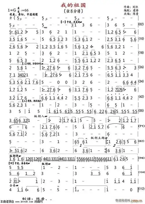 我的祖国 弦乐(总谱)1
