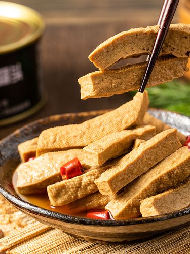 北戴河美味香干罐头340g五香豆腐干条即素食蔬菜豆腐干