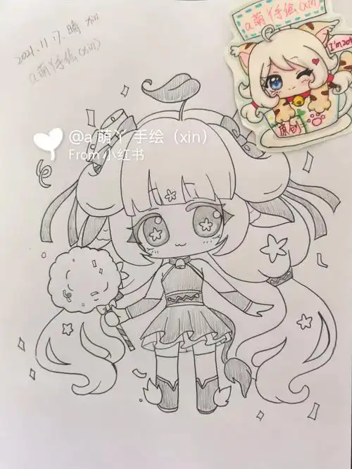 十二星座金牛座女孩原创手绘简笔画画的日常