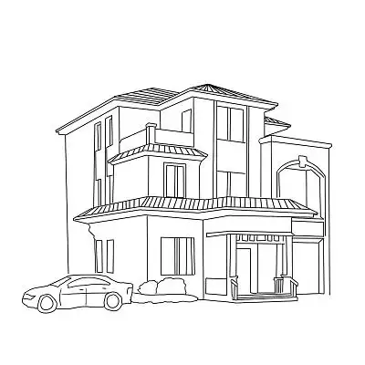 别墅 房子简笔画 屋子 png素材