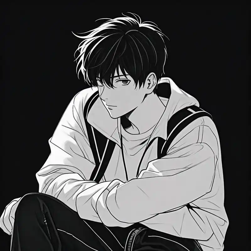 黑白素描伤感心碎男生头像92 今天给大家带来一组黑白素描的伤感