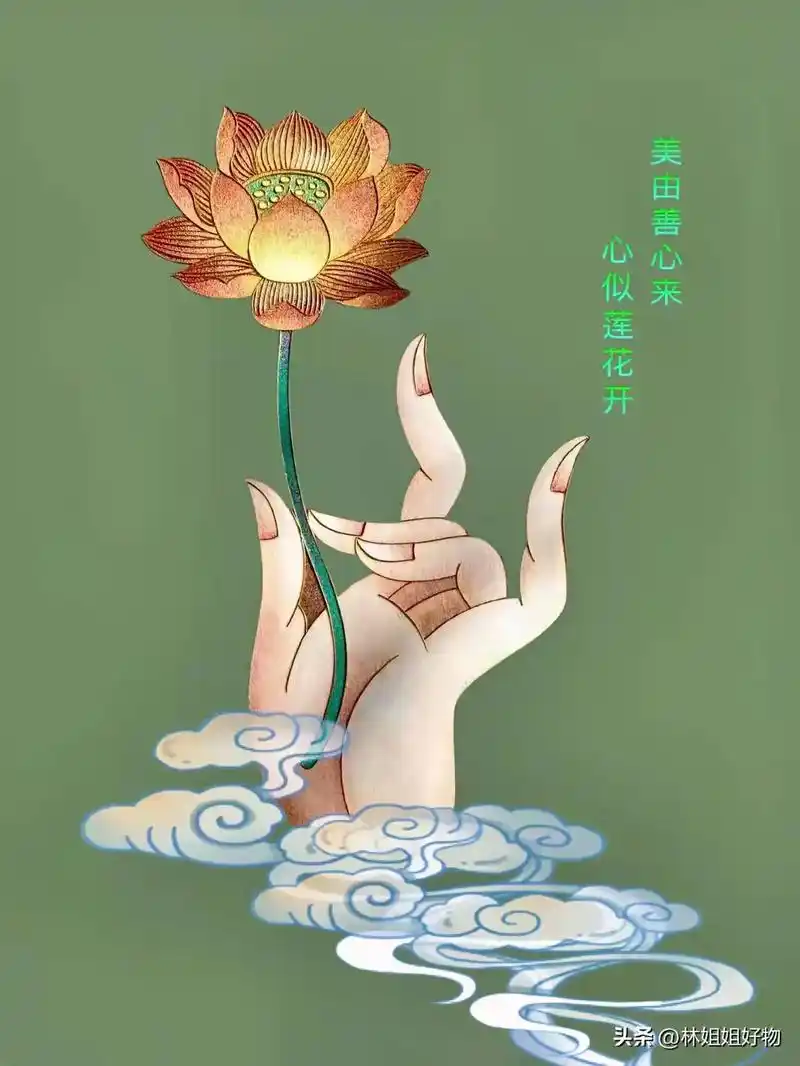 一念清心莲 #好运莲莲 荷花总是与禅意, 与佛教联系在一起