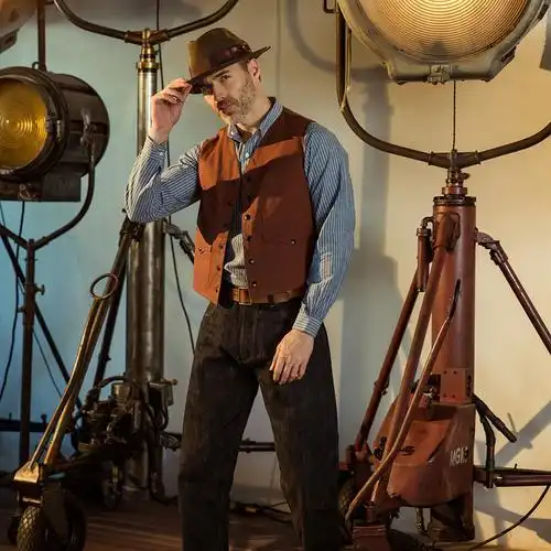 sbc 油蜡布轻复古猎装马甲 机能工装背心马甲男潮 多口袋宽松个性