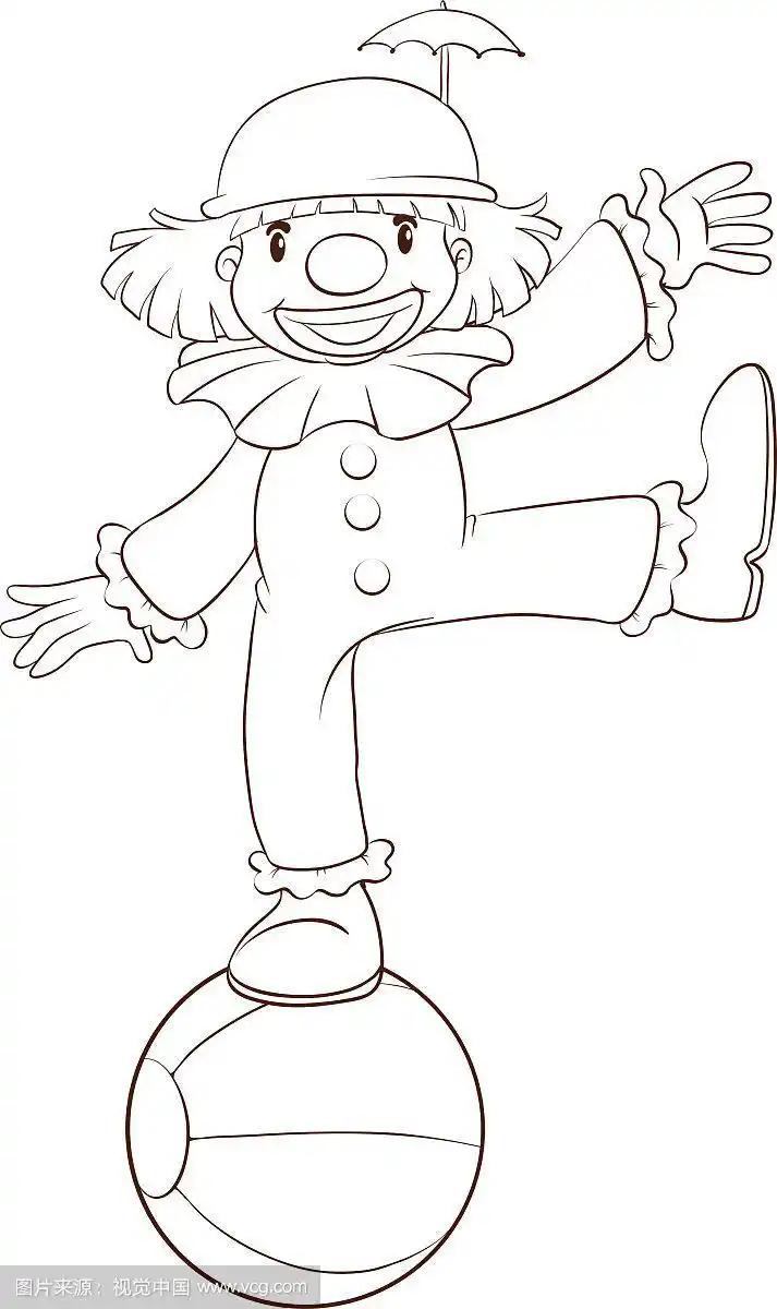 小丑的简单素描