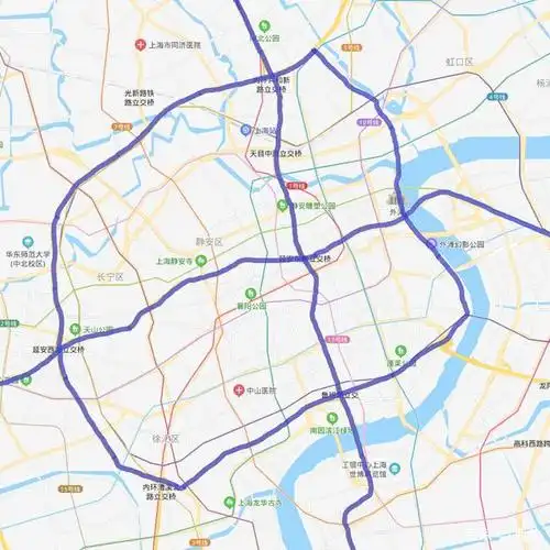 地图上的上海内环