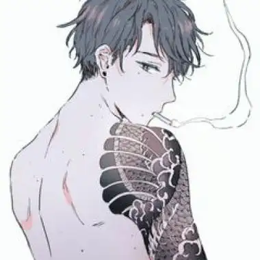 动漫男生酷酷抽烟头像/兄弟,来一根不?