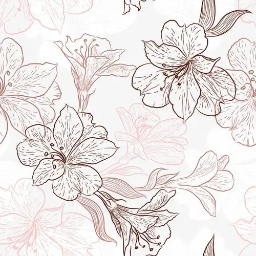 手绘棕色花朵花瓣